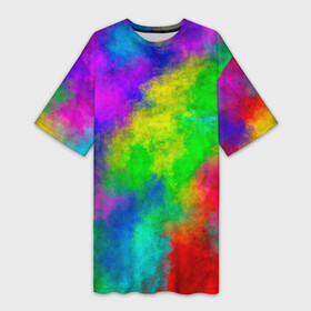 Платье-футболка 3D с принтом Multicolored в Петрозаводске,  |  | abstract | colorful | holi | neon | pattern | rainbow | texture | абстракция | граффити | дым | искусство | кислота | кислотный | краска | красочный | микс | неоновый | облака | радуга | радужный | текстура | туман | узор | холи