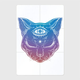 Магнитный плакат 2Х3 с принтом Просветлённый кот в Петрозаводске, Полимерный материал с магнитным слоем | 6 деталей размером 9*9 см | Тематика изображения на принте: арт | глаз | градиент | кот | кошка | мудрость | просветлённый | рисунок | третий глаз