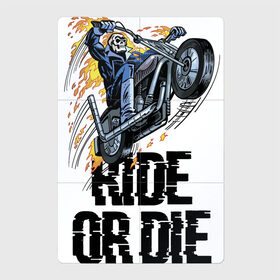 Магнитный плакат 2Х3 с принтом Ride or die в Петрозаводске, Полимерный материал с магнитным слоем | 6 деталей размером 9*9 см | flame | motorcycle | skull | speed | мотоцикл | пламя | скорость | череп