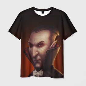 Мужская футболка 3D с принтом Граф Влад Дракула в Петрозаводске, 100% полиэфир | прямой крой, круглый вырез горловины, длина до линии бедер | вампир | вурдалак | граф | дракула | зубастик