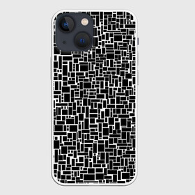 Чехол для iPhone 13 mini с принтом Геометрия ЧБ.Black  white в Петрозаводске,  |  | black  white | геометрия | прямоугольники | текстуры | чб