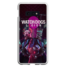 Чехол для Samsung S10E с принтом Watch Dogs: Legion в Петрозаводске, Силикон | Область печати: задняя сторона чехла, без боковых панелей | Тематика изображения на принте: будущее | киберпанк | маски | череп