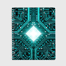 Тетрадь с принтом Схема в Петрозаводске, 100% бумага | 48 листов, плотность листов — 60 г/м2, плотность картонной обложки — 250 г/м2. Листы скреплены сбоку удобной пружинной спиралью. Уголки страниц и обложки скругленные. Цвет линий — светло-серый
 | background | board | chip | circuit | processor | texture | плата | процессор | схема | текстура | фон | чип