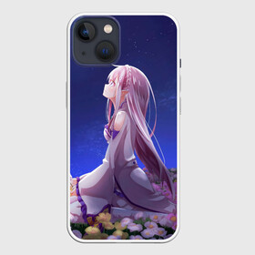 Чехол для iPhone 13 с принтом Sweet dreams of Emilia в Петрозаводске,  |  | anime | dream | flowers | girls | kavai | manga | ram | re | rem | senpai | space | zero | аниме | анимэ | ахегао | зиро | космос | манга | мечты | рам | рем | сенпай | цветы