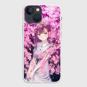 Чехол для iPhone 13 mini с принтом SAKURA в Петрозаводске,  |  | anime | girl | love | весна | девочка | девушка | дерево | любовь | милашка | милая | сакура | цветы