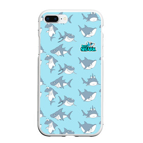 Чехол для iPhone 7Plus/8 Plus матовый с принтом Baby Shark в Петрозаводске, Силикон | Область печати: задняя сторона чехла, без боковых панелей | Тематика изображения на принте: baby shark | акул | детская | песенка | семью | танцевальный | флешмоб