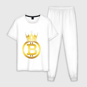 Мужская пижама хлопок с принтом Биткоин (bitcoin) в Петрозаводске, 100% хлопок | брюки и футболка прямого кроя, без карманов, на брюках мягкая резинка на поясе и по низу штанин
 | bitcoin | bitcoin news | bitcoin news today | bitcoin price | bitcoin price prediction | bitcoin trading | btc | btc news | btc price | btc today | crypto | crypto news | cryptocurrency