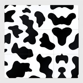 Магнитный плакат 3Х3 с принтом Му-му в Петрозаводске, Полимерный материал с магнитным слоем | 9 деталей размером 9*9 см | абстракция | бык | кожа коровы | корова | му му | пятна | черно белое | черно белые пятна