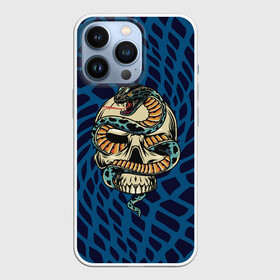 Чехол для iPhone 13 Pro с принтом SnakeSkull Змея и череп в Петрозаводске,  |  | Тематика изображения на принте: fangs | jaw | orbits | skull | snake | sting | teeth | глазницы | жало | змея | зубы | клыки | пасть | череп