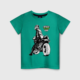 Детская футболка хлопок с принтом Kawasaki Ninja Cup в Петрозаводске, 100% хлопок | круглый вырез горловины, полуприлегающий силуэт, длина до линии бедер | cup | engine | girl | helmet | motorcycle | power | двигатель | девушка | кубок | мотоцикл | мощь | шлем