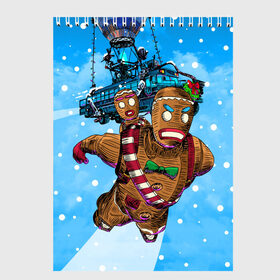 Скетчбук с принтом Пряничный человек в Петрозаводске, 100% бумага
 | 48 листов, плотность листов — 100 г/м2, плотность картонной обложки — 250 г/м2. Листы скреплены сверху удобной пружинной спиралью | 2020 | 2021 | christmas | cookie | dabb | epic games | fortnite | gingerbread man | new year | santa clause | skin | year | год | даб | дэб | игры | новогодний | новый год | печенье | пряник | пряничный человечек | рождество | санта клаус | скин | фортнай