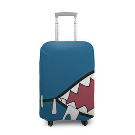 Чехол для чемодана 3D с принтом Акула gawr gura в Петрозаводске, 86% полиэфир, 14% спандекс | двустороннее нанесение принта, прорези для ручек и колес | baby shark | gawr gura | акула | акуленок | акулы | с акулами | с акулой | челюсти