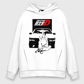 Мужское худи Oversize хлопок с принтом INITIAL D в Петрозаводске, френч-терри — 70% хлопок, 30% полиэстер. Мягкий теплый начес внутри —100% хлопок | боковые карманы, эластичные манжеты и нижняя кромка, капюшон на магнитной кнопке | Тематика изображения на принте: initial d | аниме | гонки | инициал ди | король дрифта | уличные гонки | фильм