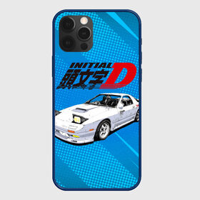 Чехол для iPhone 12 Pro с принтом Initial D машина на голубом фоне в Петрозаводске, силикон | область печати: задняя сторона чехла, без боковых панелей | initial d | аниме | гонки | инициал ди | король дрифта | уличные гонки | фильм