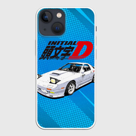 Чехол для iPhone 13 mini с принтом Initial D машина на голубом фоне в Петрозаводске,  |  | initial d | аниме | гонки | инициал ди | король дрифта | уличные гонки | фильм