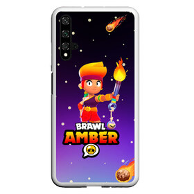 Чехол для Honor 20 с принтом BRAWL STARS AMBER в Петрозаводске, Силикон | Область печати: задняя сторона чехла, без боковых панелей | 8 bit | amber | brawl stars | colette | crow | gale | leon | max | mecha | mecha crow | mr.p | sally leon | shark | tara | virus 8 bit | werewolf leon | акула | амбер | берли | бравл старс | ворон | коллет | макс | оборотень