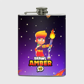 Фляга с принтом BRAWL STARS AMBER. в Петрозаводске, металлический корпус | емкость 0,22 л, размер 125 х 94 мм. Виниловая наклейка запечатывается полностью | Тематика изображения на принте: 8 bit | amber | brawl stars | colette | crow | gale | leon | max | mecha | mecha crow | mr.p | sally leon | shark | tara | virus 8 bit | werewolf leon | акула | амбер | берли | бравл старс | ворон | коллет | макс | оборотень