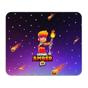 Коврик для мышки прямоугольный с принтом BRAWL STARS AMBER. в Петрозаводске, натуральный каучук | размер 230 х 185 мм; запечатка лицевой стороны | 8 bit | amber | brawl stars | colette | crow | gale | leon | max | mecha | mecha crow | mr.p | sally leon | shark | tara | virus 8 bit | werewolf leon | акула | амбер | берли | бравл старс | ворон | коллет | макс | оборотень