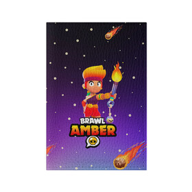 Обложка для паспорта матовая кожа с принтом BRAWL STARS AMBER. в Петрозаводске, натуральная матовая кожа | размер 19,3 х 13,7 см; прозрачные пластиковые крепления | 8 bit | amber | brawl stars | colette | crow | gale | leon | max | mecha | mecha crow | mr.p | sally leon | shark | tara | virus 8 bit | werewolf leon | акула | амбер | берли | бравл старс | ворон | коллет | макс | оборотень