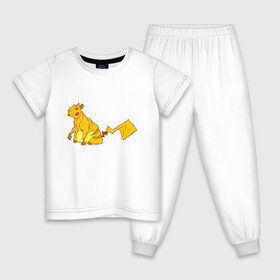Детская пижама хлопок с принтом Пикачу в Петрозаводске, 100% хлопок |  брюки и футболка прямого кроя, без карманов, на брюках мягкая резинка на поясе и по низу штанин
 | Тематика изображения на принте: аниме | капибара | пикачу | покемон | покемоны