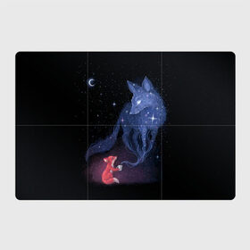 Магнитный плакат 3Х2 с принтом Лиса и ее дух в Петрозаводске, Полимерный материал с магнитным слоем | 6 деталей размером 9*9 см | fox | moon | stars | дух | звезды | лес | леса | лиса | лиса и лес | лисичка | лисичка в лесу | лисички в космосе | лисы | луна | небо | ночное небо | с лисами | темнота