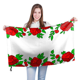 Флаг 3D с принтом Scarlet Roses в Петрозаводске, 100% полиэстер | плотность ткани — 95 г/м2, размер — 67 х 109 см. Принт наносится с одной стороны | fashion flowers | fashion girl | love | букет | бутоны | жена | красные цветы | лепестки | летние | лето | листья | лучшая | люблю | мама | подарок | природа | растения | розочка | розы | сюрприз | узор | цветок | цветочки