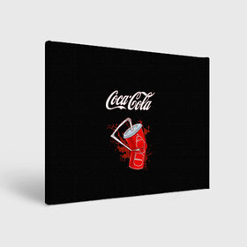 Холст прямоугольный с принтом Coca Cola в Петрозаводске, 100% ПВХ |  | Тематика изображения на принте: coca cola | газировка | кола | лето | лимонад | свежесть | стакан