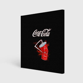 Холст квадратный с принтом Coca Cola в Петрозаводске, 100% ПВХ |  | Тематика изображения на принте: coca cola | газировка | кола | лето | лимонад | свежесть | стакан