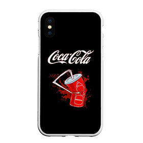 Чехол для iPhone XS Max матовый с принтом Coca Cola в Петрозаводске, Силикон | Область печати: задняя сторона чехла, без боковых панелей | Тематика изображения на принте: coca cola | газировка | кола | лето | лимонад | свежесть | стакан
