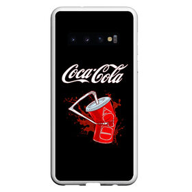 Чехол для Samsung Galaxy S10 с принтом Coca Cola в Петрозаводске, Силикон | Область печати: задняя сторона чехла, без боковых панелей | Тематика изображения на принте: coca cola | газировка | кола | лето | лимонад | свежесть | стакан