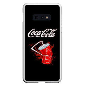 Чехол для Samsung S10E с принтом Coca Cola в Петрозаводске, Силикон | Область печати: задняя сторона чехла, без боковых панелей | Тематика изображения на принте: coca cola | газировка | кола | лето | лимонад | свежесть | стакан