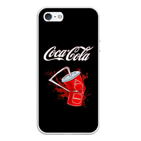 Чехол для iPhone 5/5S матовый с принтом Coca Cola в Петрозаводске, Силикон | Область печати: задняя сторона чехла, без боковых панелей | coca cola | газировка | кола | лето | лимонад | свежесть | стакан
