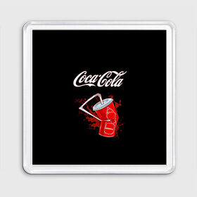 Магнит 55*55 с принтом Coca Cola в Петрозаводске, Пластик | Размер: 65*65 мм; Размер печати: 55*55 мм | Тематика изображения на принте: coca cola | газировка | кола | лето | лимонад | свежесть | стакан