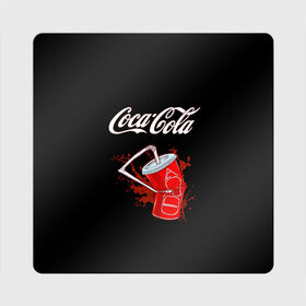 Магнит виниловый Квадрат с принтом Coca Cola в Петрозаводске, полимерный материал с магнитным слоем | размер 9*9 см, закругленные углы | Тематика изображения на принте: coca cola | газировка | кола | лето | лимонад | свежесть | стакан