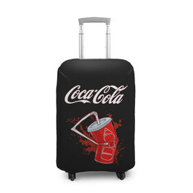 Чехол для чемодана 3D с принтом Coca Cola в Петрозаводске, 86% полиэфир, 14% спандекс | двустороннее нанесение принта, прорези для ручек и колес | coca cola | газировка | кола | лето | лимонад | свежесть | стакан