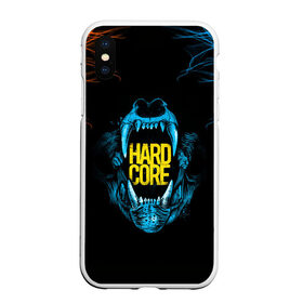 Чехол для iPhone XS Max матовый с принтом HARD CORE в Петрозаводске, Силикон | Область печати: задняя сторона чехла, без боковых панелей | голова животного | зубы | клыки | оскал | хард кор | череп | эпичная надпись