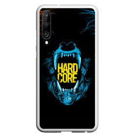 Чехол для Honor P30 с принтом HARD CORE в Петрозаводске, Силикон | Область печати: задняя сторона чехла, без боковых панелей | голова животного | зубы | клыки | оскал | хард кор | череп | эпичная надпись