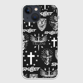 Чехол для iPhone 13 mini с принтом SKILLET в Петрозаводске,  |  | skillet | skillet 2020 | skillet hero | skillet monster | skillet rose | группа skillet | скелет