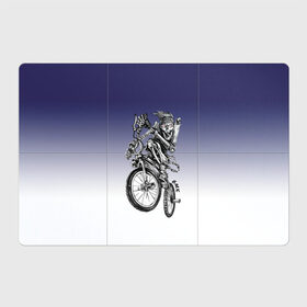 Магнитный плакат 3Х2 с принтом BMX в Петрозаводске, Полимерный материал с магнитным слоем | 6 деталей размером 9*9 см | bike | bmx | bones | eyes | jaw | skeleton | skull | sport | велосипед | кости | пасть | скелет | спорт | череп