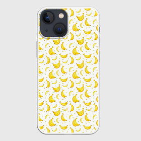 Чехол для iPhone 13 mini с принтом Банановый рай в Петрозаводске,  |  | Тематика изображения на принте: bananas | circle | fruit | pattern | бананы | кружок | узор | фрукт