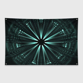 Флаг-баннер с принтом фантастический туннель в Петрозаводске, 100% полиэстер | размер 67 х 109 см, плотность ткани — 95 г/м2; по краям флага есть четыре люверса для крепления | градиент | дыра | иллюзия | корридор | лучи | сквозь | туннель | фантастика | фантастический туннель