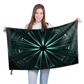 Флаг 3D с принтом фантастический туннель в Петрозаводске, 100% полиэстер | плотность ткани — 95 г/м2, размер — 67 х 109 см. Принт наносится с одной стороны | Тематика изображения на принте: градиент | дыра | иллюзия | корридор | лучи | сквозь | туннель | фантастика | фантастический туннель