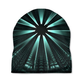 Шапка 3D с принтом фантастический туннель в Петрозаводске, 100% полиэстер | универсальный размер, печать по всей поверхности изделия | градиент | дыра | иллюзия | корридор | лучи | сквозь | туннель | фантастика | фантастический туннель