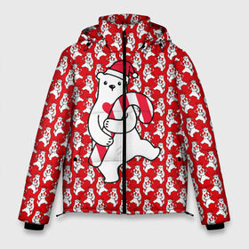 Мужская зимняя куртка 3D с принтом Белый мишка в Петрозаводске, верх — 100% полиэстер; подкладка — 100% полиэстер; утеплитель — 100% полиэстер | длина ниже бедра, свободный силуэт Оверсайз. Есть воротник-стойка, отстегивающийся капюшон и ветрозащитная планка. 

Боковые карманы с листочкой на кнопках и внутренний карман на молнии. | Тематика изображения на принте: 