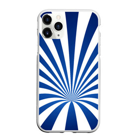 Чехол для iPhone 11 Pro Max матовый с принтом Оптическая иллюзия в Петрозаводске, Силикон |  | глубина | иллюзия | линии | оптическая иллюзия | полосы | синие линии | синие полосы | синий