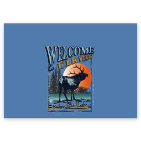 Поздравительная открытка с принтом Аляска в Петрозаводске, 100% бумага | плотность бумаги 280 г/м2, матовая, на обратной стороне линовка и место для марки
 | аляска | дикая природа | дикие животные. | звери | олени | природа | рога