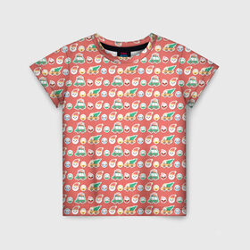 Детская футболка 3D с принтом Рождественские наклейки в Петрозаводске, 100% гипоаллергенный полиэфир | прямой крой, круглый вырез горловины, длина до линии бедер, чуть спущенное плечо, ткань немного тянется | Тематика изображения на принте: 