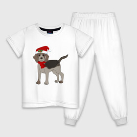 Детская пижама хлопок с принтом Новогодний Бигль в Петрозаводске, 100% хлопок |  брюки и футболка прямого кроя, без карманов, на брюках мягкая резинка на поясе и по низу штанин
 | Тематика изображения на принте: 2021 | бигль | зима | зимняя собака | милый | нарядная собака | новогодний щенок | новый год | подарок | собака | собака в шапке | шарф | щенок | щенок с шарфом