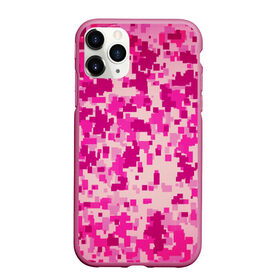 Чехол для iPhone 11 Pro Max матовый с принтом Розовый камуфляж в Петрозаводске, Силикон |  | камуфляж | милитари | пиксель | пиксельный | розовый | узор