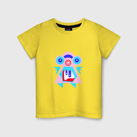 Детская футболка хлопок с принтом Ангельский монстрик вар2 в Петрозаводске, 100% хлопок | круглый вырез горловины, полуприлегающий силуэт, длина до линии бедер | abstract | angel | character | geometric | monster